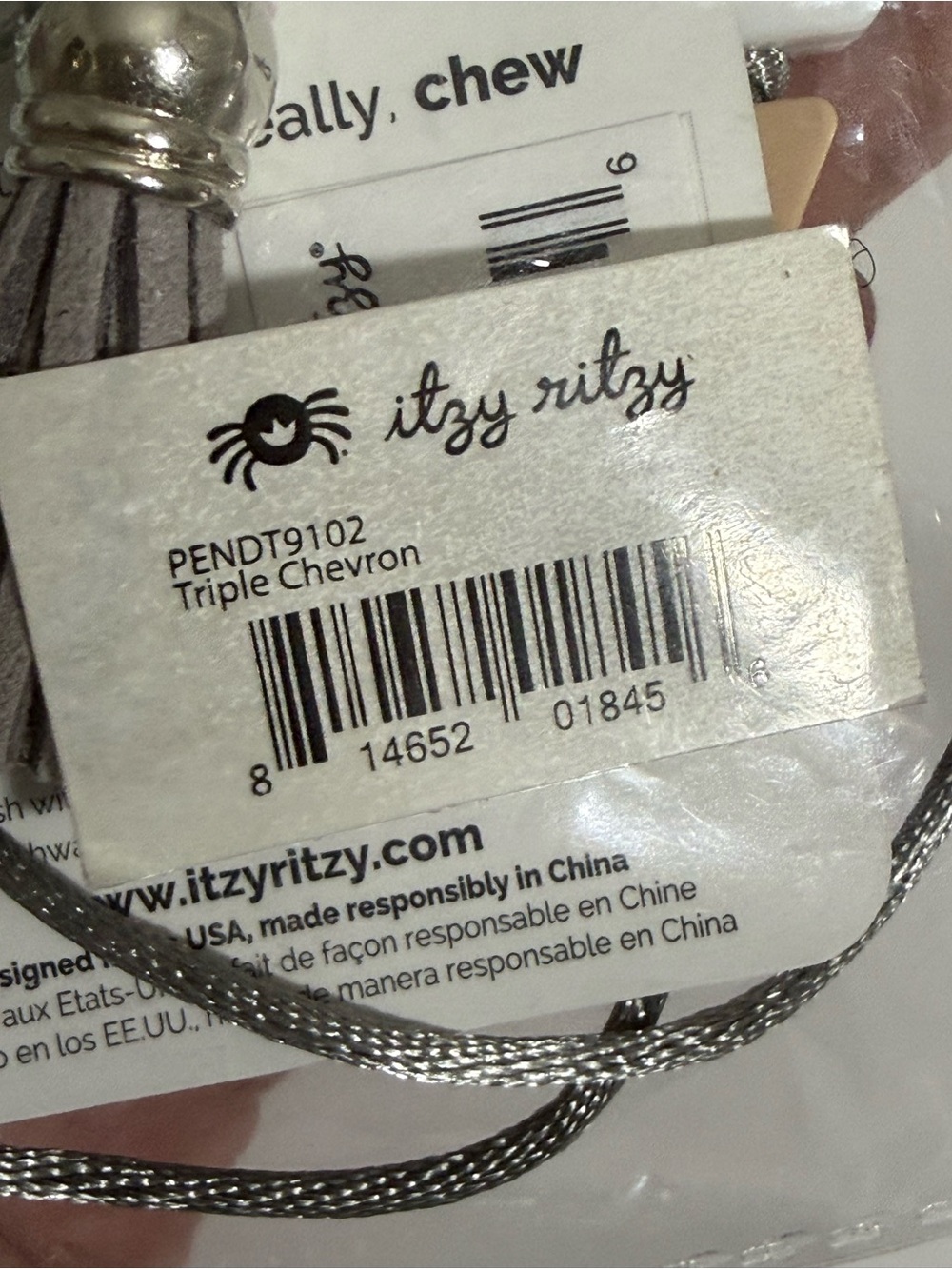 Itzy Ritzy Chevron Teething Necklace - Picture 7 of 8